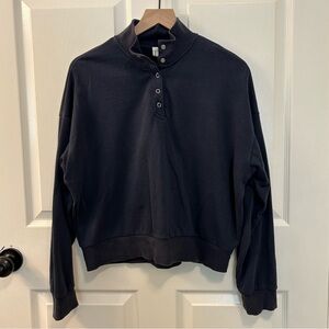Navy 3/4 Button Pullover